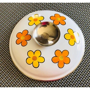 Vintage Nasco Emaille Gänseblümchen Deckel Retro Flower Power Butterdose Gourmet Kochgeschirr - Bild 1 von 6