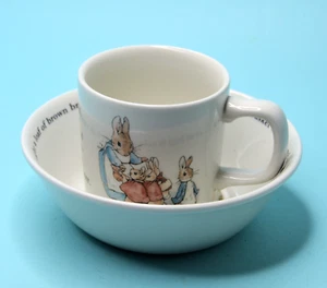 Beatrix Potter Wedgwood Peter Rabbit Childs  Cup and bowl - Picture 1 of 7