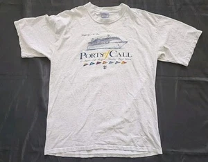Vtg 90s Norwegian Cruise Line Norway Men's Sz XL Gray Crew Neck Graphic - Picture 1 of 5