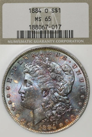 1884-O $1 NGC MS65 TONED Morgan Silver Dollar Cover