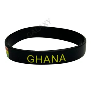 Ghana Bracelet / Ghana Flag Silicone Rubber Bracelet - Picture 1 of 2