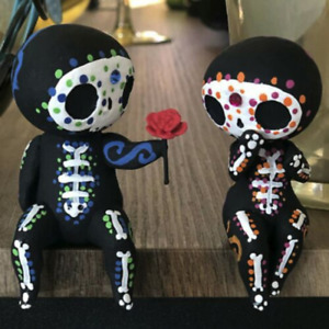 Fun Sugar Skull Couple Figurine Statues Table Decor Hand Crafts Resin Ornaments