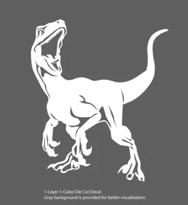 Dinosaurio - Velociraptor rugiente #2 - Período Jurásico - 4-21" de ancho - Calcomanía troquelada Foto 1 de 4