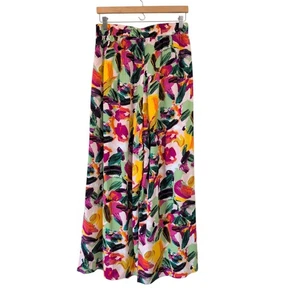 Pantalones Isle by Melis Kozan Acuarela Pierna Ancha Talla Pequeña Hechos en Turquía Abstractos - Imagen 1 de 10