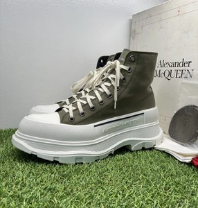 Size 45 EU (12 US) - Alexander McQueen Tread High' Olive White' |EXCELLENT COND! - Picture 1 of 19