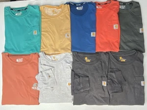 Carhartt 9 XL Pocket Shirt Lot 3 Long Sleeve 6 Short Relaxed & Original Fit Men - Picture 1 of 24