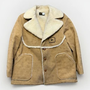VTG SWINGSTER Men's Faux Suede John Deere Shearling Rancher Coat Size XL - Picture 1 of 11