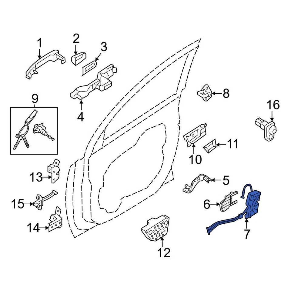 For Kia Sorento 2011-2015 Kia 813202P020 Front Right Door Latch Assembly - Изображение 1 из 1