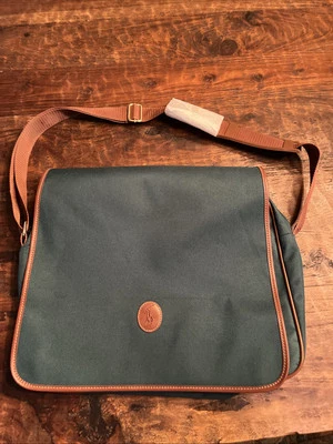 Vintage Ralph Lauren Polo Alforje Ombro Transversal Bolsa de Lona Mensageiro NOVA - Imagem 1 de 4