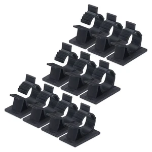 30Pcs Adhesive Cable Management Clip PE Cord Clamps 17-20mm Adjustable Black - Afbeelding 1 van 5