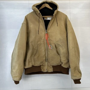 Abrigo acolchado de pato marrón desteñido Carhartt de colección hecho en EE. UU. JQ1006 ¡¡¡2X LEER!!!! - Imagen 1 de 23