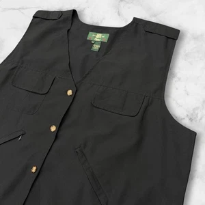 Vintage Orvis Field Vest Black Men XL Multipocket Fishing Cargo Utility Chore - Picture 1 of 16