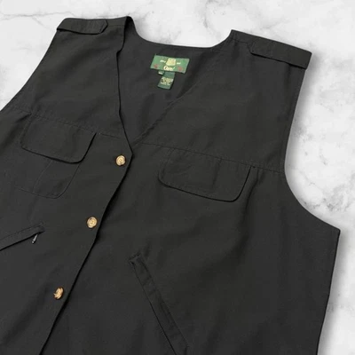 Vintage Orvis Field Vest Black Men XL Multipocket Fishing Cargo Utility Chore - Image 1 of 4