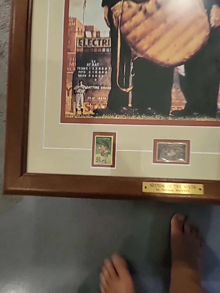 Bottom Of The 6th By Norman Rockwell 3 Stamps (Lou Gehrig, Babe Ruth, .3 USP) - Image 1 of 4