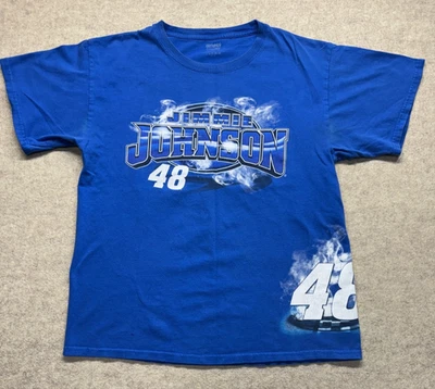 Camiseta De Colección Jimmie Johnson Hombres L Azul Blanco 48 Nascar Racing Hendrick Foto 1 de 4
