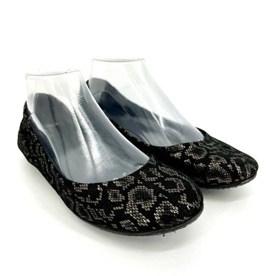 Pisos de ballet Vera Wang de gamuza negra dorada (7,5) Foto 1 de 4