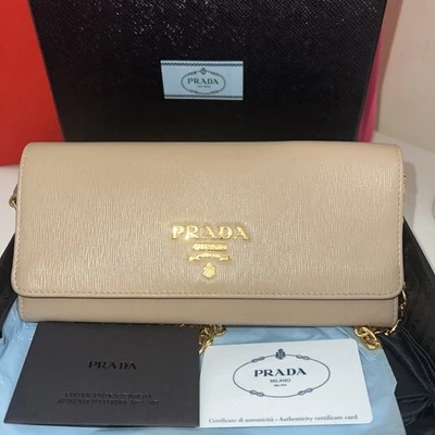 Prada Womens Saffiano Metal Cammeo Wallet On Chain - Image 1 of 4