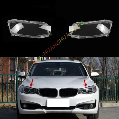 Both Side Headlight Clear Lens Cover+Sealant For BMW 3-Series GT F34 2013-2016 - Imagem 1 de 4