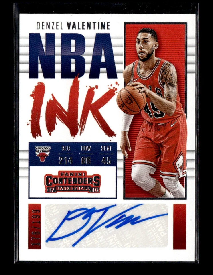 2017-18 Panini Contenders #NI-DZV Denzel Valentine NBA Ink #/199 AUTO - Image 1 of 2