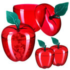 4 Pcs Kreatives -Kunststoffglas Mit Rotem Apfel Plastik Bro Sigkeitendosen