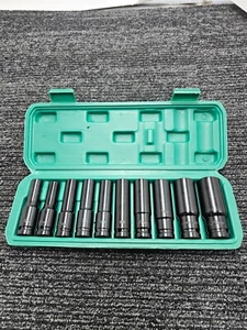 10-Piece 1/2 in. Drive Deep Impact Socket Metric 6-Point Cr-V Steel 8mm-24mm - Picture 1 of 7