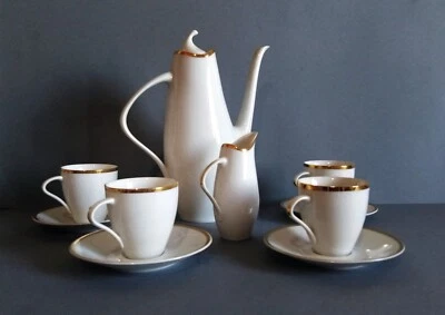 Jaroslav Ježek 标志性中世纪 'Elke' 咖啡套装适用于 Pirkenhammer 1958 — 第 1/4 张图片