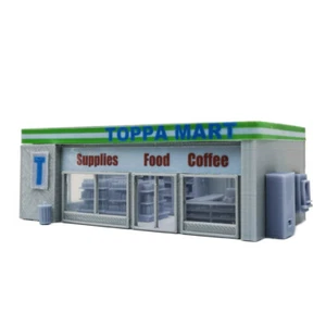 Outland Models Railway Scenery Convenience Store & Accessories1:87 HO Scale - Picture 1 of 6