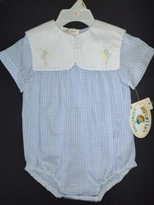 12M Sir John by Rosalina Luftballons am Kragen aufgenäht, blau kariert Blase - Bild 1 von 4