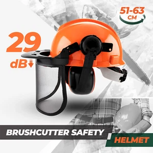 Brushcutter Hard Hat Safety Helmet Face Shield With Visor Ear Muff for Chainsaw - Picture 1 of 8