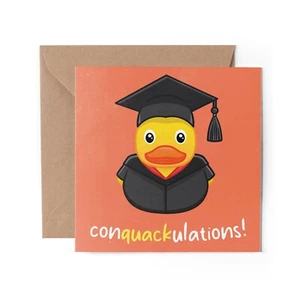 1 x Greeting Card - Rubber Ducks Graduation Congratulations Funny Novelty #81576 - Picture 1 of 2