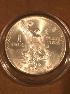 México 1985 1 ONZA .999 plata Libertad BU - borde con letras Air-Tite puede ser tonificado - Imagen 1 de 2