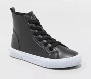 🐻 Boys' Glenn High-Top Sneakers Black - Cat & Jack - SIZE 5 - Picture 1 of 3