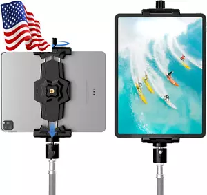 Ipad and Phone Tripod Mount Adapter with Ball Head, Ipad Holder for Tripod, 360 - Picture 1 of 12