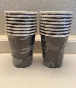 Lot 2 sets "Operation Camo" Birthday Party 9 oz Paper Cups 2 Packs 8 each - Picture 1 of 2