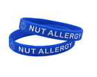X2 NUT ALLERGY Wristbands Silicone Medical Awareness Wristband TWO SIZES UK