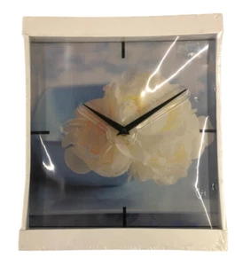OROLOGIO DA PARETE MURO DECORO FIORI PEONIA QUADRANTE CM 28 X 28 - Imagen 1 de 1