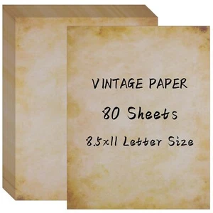 80 Sheets 8.5x11Inch Vintage Stationery Writing Paper for Certificate Invitation - Picture 1 of 7