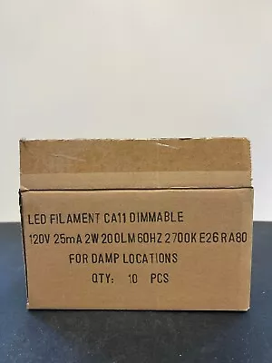 Box of 10 LED Filament CA11 Dimmable For Damp Locations - Image 1 of 3