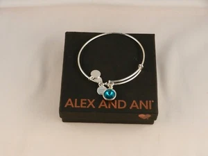 ALEX & ANI BRACELET DECEMBER BIRTHSTONE - BLUE TOPAZ - ADJUSTABLE - Picture 1 of 5