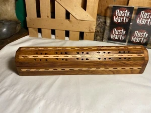 Soporte para palo de incienso de madera ataúd cenicero con almacenamiento para palitos de incienso - Imagen 1 de 9