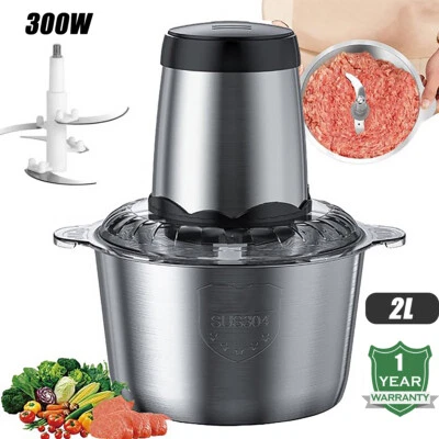 2L Electric Food Chopper Electric Stainless Steel Processor Meat Grinder Mixer - Image 1 of 4