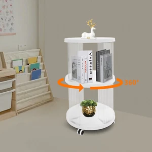 Estantería Esquinera de 2 Niveles 360° Giratoria Estantería de Pie 16*28.5" - Imagen 1 de 17