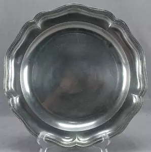 18th Century Continental Pewter Crown Tudor Rose Mark 12 1/8 Inch Charger - Picture 1 of 12