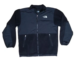 The North Face Denali Jacket Boys XL Full Zip Pockets Black Polartec Youth TNF - Picture 1 of 6