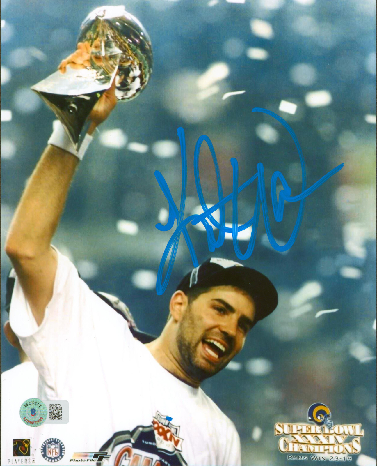 Kurt Warner Autographed Signed Rams Authentic 8X10 Photo Beckett 