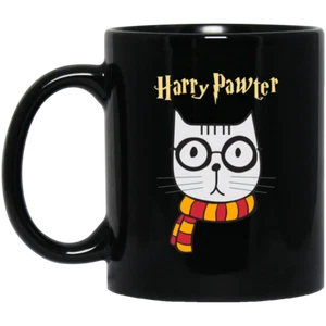 Halloween Cat Mug Harry Pawter Cat Paw Coffee Mug Holiday Cool Coffee Mug Gift - Picture 1 of 4