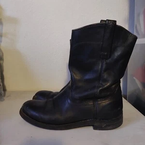 Vintage Red Wing Roper Black Leather Work Biker Mens Western Boots Size 9D - Picture 1 of 12