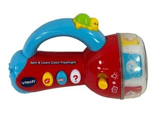 VTech Spin & Learn Color Flashlight Learning Toy 12-36 Months Red Blue Turtle - Picture 1 of 6