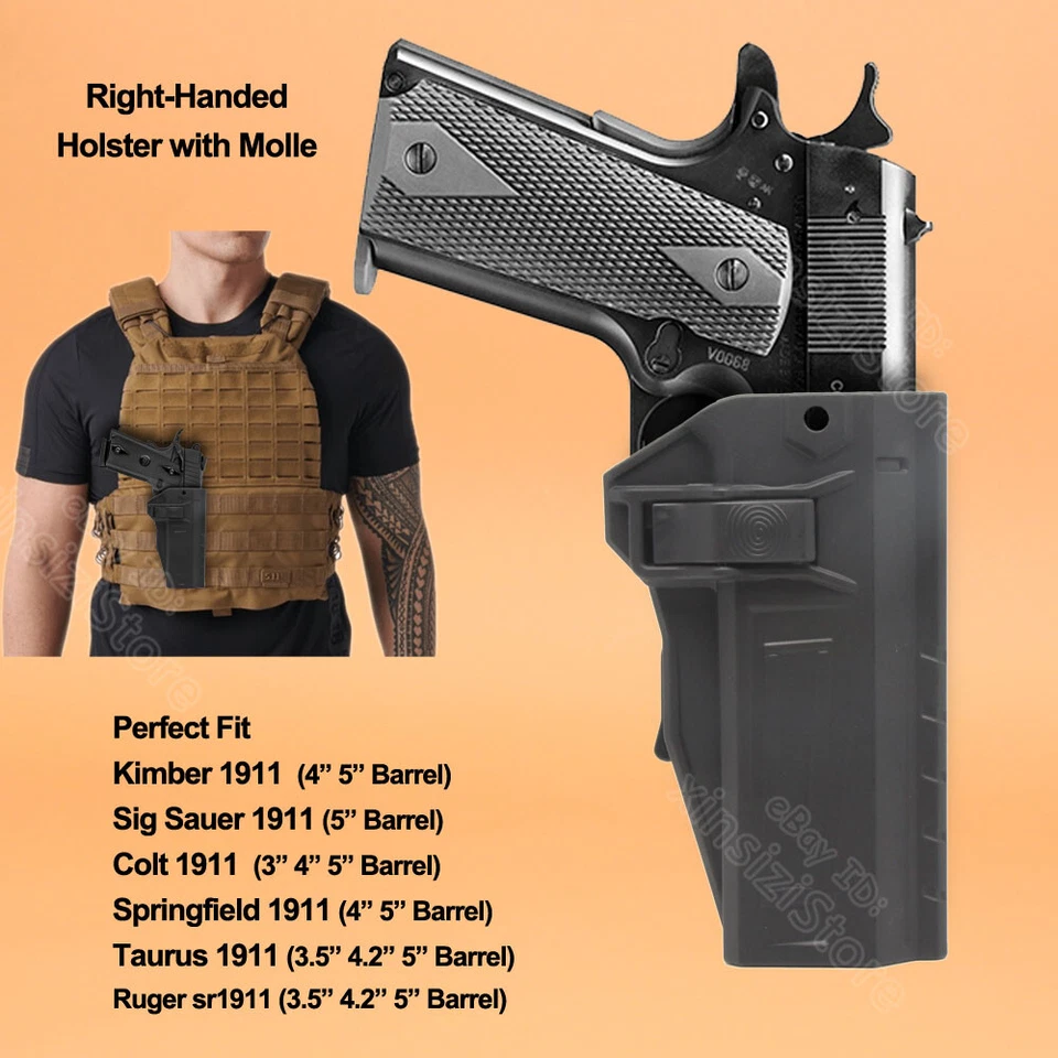 1911 Holster Molle Tactical For Ruger SR1911 Colt Taurus 1911 Sig Kimber 1911 - Image 1 of 4