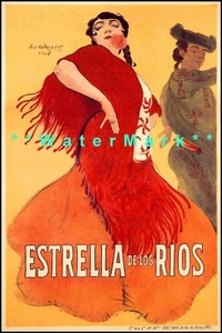 Flamenco Spain 1906 Estrella De Los Rios Dancer Vintage Poster Print Retro Style - Picture 1 of 4
